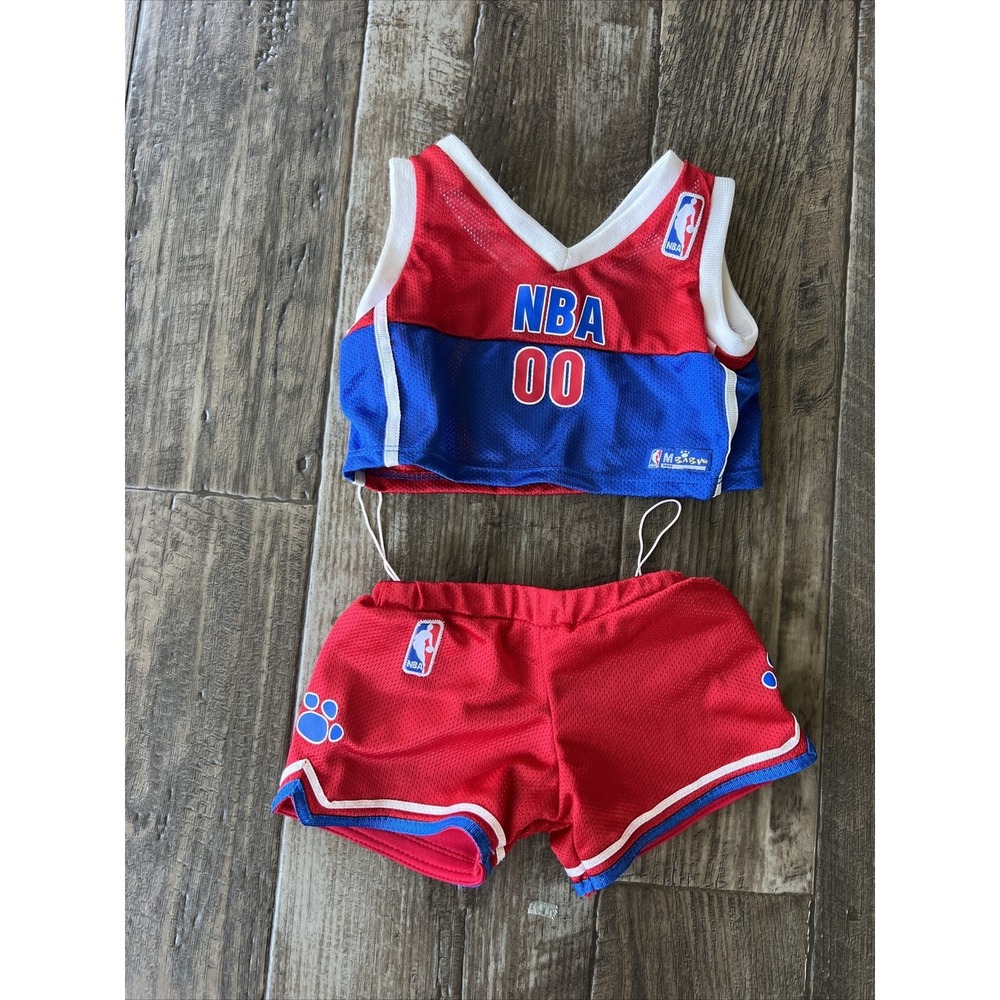 Build A Bear NBA Jersey Basketball Uniform 00‎ BABW Red & Blue